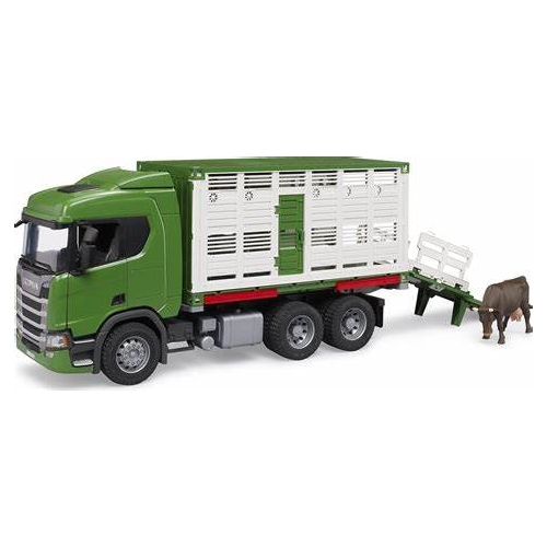 Bruder Farm Toy Scania R Series Cattle Transporter & Cow 3548