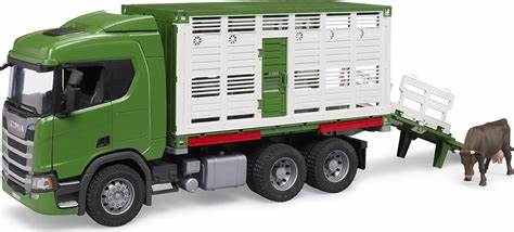 Bruder Farm Toy Scania R Series Cattle Transporter & Cow 3548